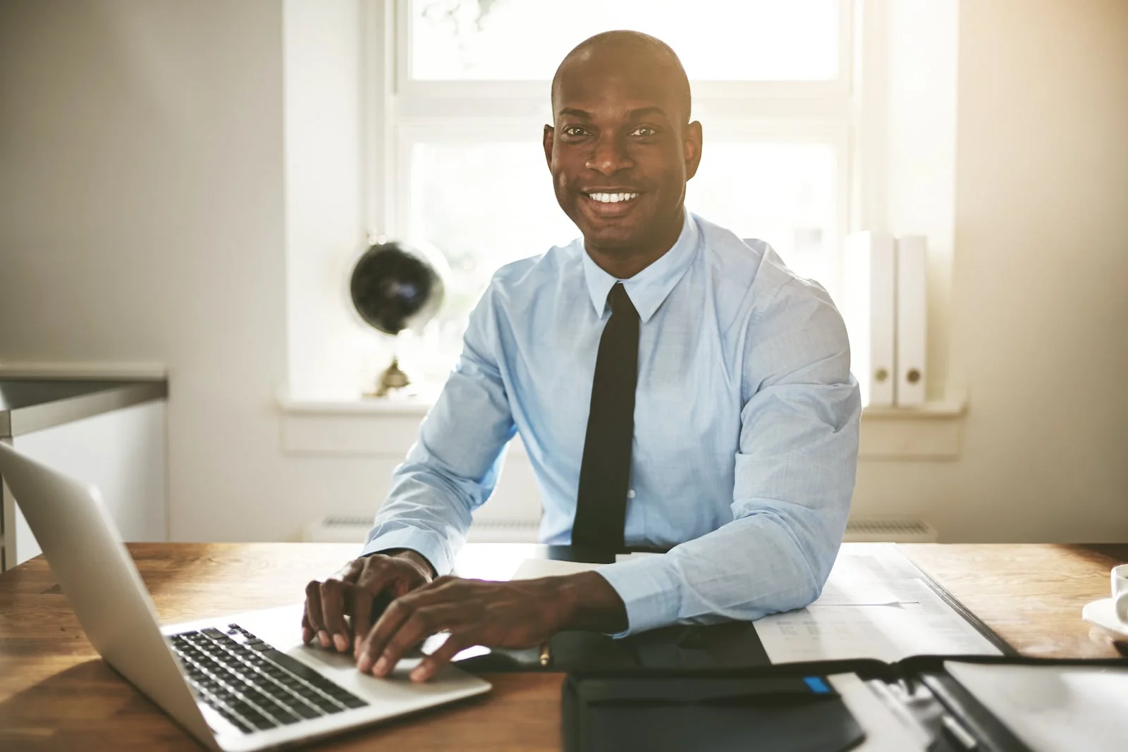 african american business man smiling